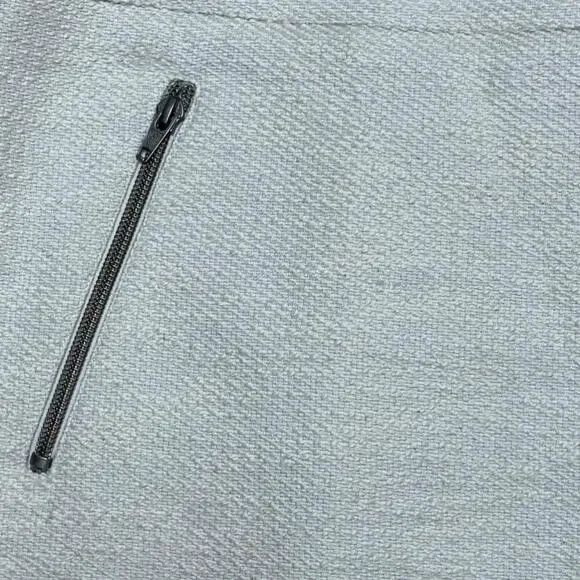 Ann Taylor Women's Ivory Cotton Mini Pencil Zipper Detailed Career Skirt Size 2 - Picture 5 of 12